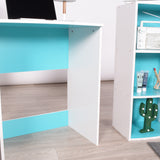 Office set: blue table and storage with shelves for children - ANCUL TURQUOISE