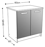 Kitchen base cabinet with 2 doors, French manufacture - Clovis EG8BP