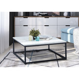 Industrial style square coffee table in metal and wood - FACTO SQUARE COFFEE TABLE