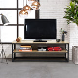 Meuble TV multifonction tables basses avec étagère, 2 plateaux en bois de chêne - FACTO TV STAND