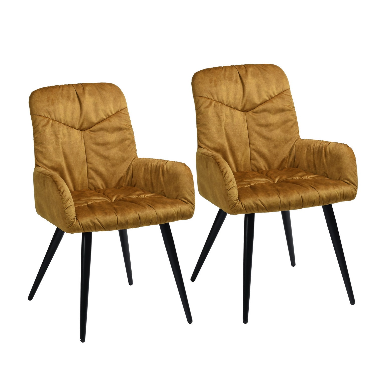 Set of 2 Scandinavian dining room chairs in velvet - FERRELL