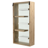 Large kitchen cabinet, modern wood and glass storage shelves - FLOAT WOOD YKC
