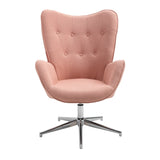 Scandinavian office armchair with armrests, 360 degree swivel, in fabric, silver metal legs - FUCHS