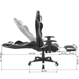 Fauteuil de bureau design gamer ergonomique confortable avec accoudoirs, pivotant à 360 degrés, fonction couchée avec repose-pieds - GORDAN