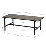 Industrial style rectangular metal and dark wood coffee table - GRECO WOOD COFFEE TABLE