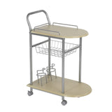 Kitchen trolley/Service trolley with basket on wheels, in wood and metal - HERBERT JM