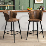 Set of 2 bar stools with footrest - DONCIC