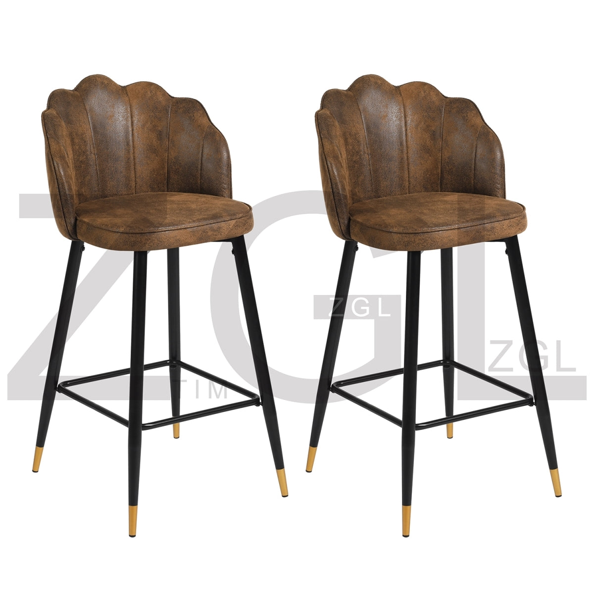Set of 2 bar stools with footrest - ACUFF