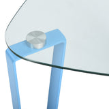 Side coffee table, glass triangle side table, and metal legs - KAUWHATA