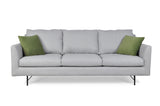 3 seater sofa upholstered in gray fabric, metal legs for living room, dining room, bedroom office - KIRA
