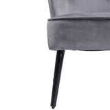 Toad armchair in gray velvet, solid pine wood legs - KLIM