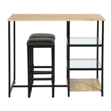 Bar table and 2 designer stools - LIGON BK