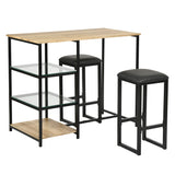 Bar table and 2 designer stools - LIGON BK