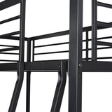 1-seater loft bed in black metal, sleeping area of ​​90x190cm (mattress not included) - LIONEL
