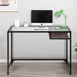Industrial Computer Desk with Storage in Glass and Metal - LOQUAT
