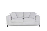 2 seater sofa upholstered in gray fabric, metal legs for living room, dining room, bedroom office - LOUIS 2 SEATER