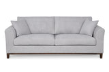 3-seater silver gray fabric sofa - LUKI