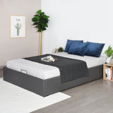 Faux leather bed with storage box in white 140x190cm - MAJESTY 140