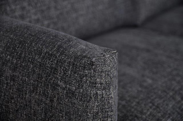 Scandinavian 3-seater right corner sofa in gray fabric, metal legs for living room, dining room, bedroom office - MARTUM CORNER