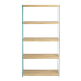 Large kitchen cabinet, bookcase shelf, modern storage shelves in mdf wood and glass - MELROSE
