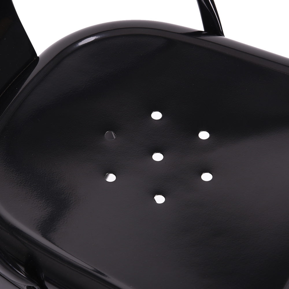 Set of 2 industrial dining room chairs in black metal - MILEHOUSE BLACK