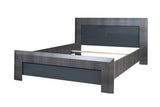 Double bed 160 cm in modern design with a large headboard made in France (mattress not included) - PAMELA