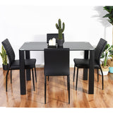 Dining table in black tempered glass - PIRLO TABLE