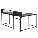 Corner desk, Wood fiber top, Black metal frame, ROGER