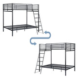 4-seater black metal bunk bed with ladder 140x190cm (mattress not included) - TWIN DOUBLE BLACK PLUS
