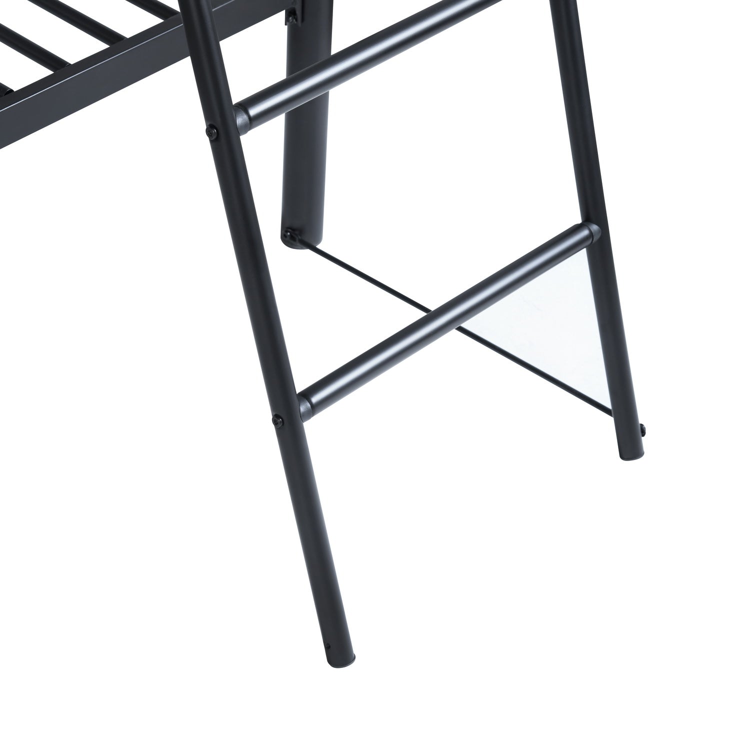 4-seater black metal bunk bed with ladder 140x190cm (mattress not included) - TWIN DOUBLE BLACK PLUS