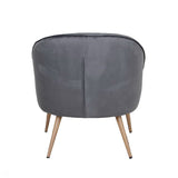 Armchair Chair Living room, Velvet fabric, Metal legs with wood print - UTTING