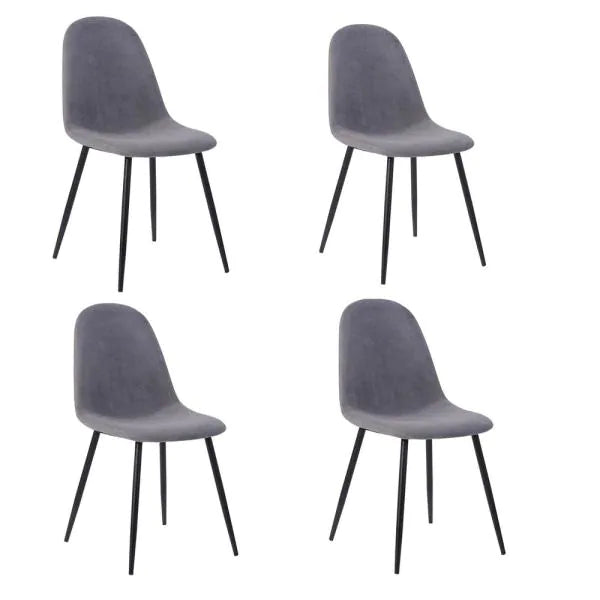 Lot de 4 chaises en tissu design pour salle à manger - CHARLTON